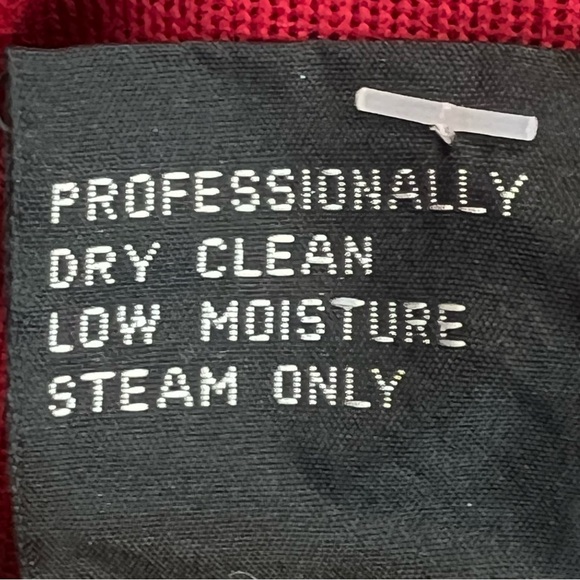 Andrea Jovine NWT 80’s Luxury 100% Wool Bodycon Dress Red Midi Vintage Size S - Picture 7 of 15